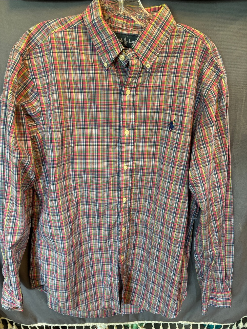 Polo by Ralph Lauren Multicolor Plaid Button-Down Shirt, Sz Medium